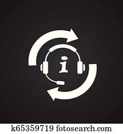 Call centre headset on black background