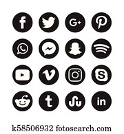 Collection of social media icons Collection of social media icons