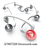 Connected Balls Network and Teamwork Arrows