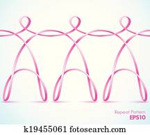 Continuous pink ribbon figures