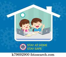 estancia, hogar, estancia, seguro, para, niños