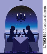 fecha de cena romántica