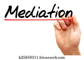 Hand writing Mediation, business concept