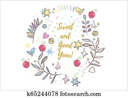 Holiday greetings illustration Rosh Hashanah Holiday greetings illustration Rosh Hashanah