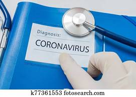 Novel coronavirus disease 2019-nCoV written on blue folder. Novel coronavirus disease 2019-nCoV written on blue folder.