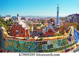 Park Guell in Barcelona - Spain Park Guell in Barcelona - Spain