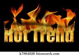 Word Hot Trend in Fire Text