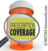 מרשם, כיסוי, מאגניפיינגגלאס, בקבוק של תרופה