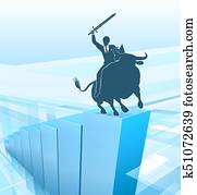 Bull Market Business Success Concept Bull Market Business Success Concept