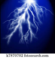 Electric lightning on a dark blue background Electric lightning on a dark blue background