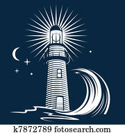 Lighthouse & Wave Lighthouse & Wave