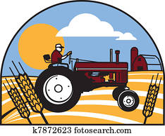 weizen, traktor weizen, traktor