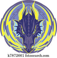 wetterleuchten, feuerdrachen, emblem wetterleuchten, feuerdrachen, emblem