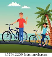 人々, 乗馬の自転車