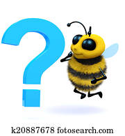3d Honey bee question mark 3d Honey bee question mark
