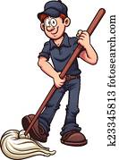 Janitor Clip Art Vectors | Our Top 1000+ Janitor EPS Images | Fotosearch