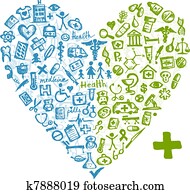 Heart shape with medical icons for your design