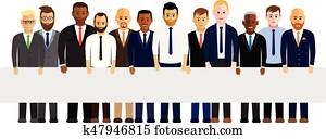 homens negócio, uma linha