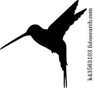 kolibri, silhouette kolibri, silhouette