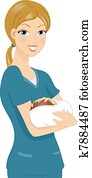 krankenschwester, halten baby krankenschwester, halten baby