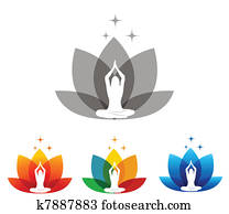 Lotus flower and woman Lotus flower and woman