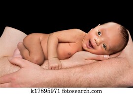 lächeln, biracial, baby