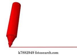 Red marker drawing line