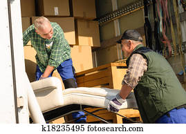 Two mover load van with furniture boxes Two mover load van with furniture boxes