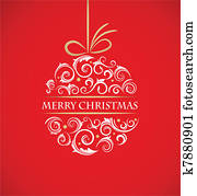 Vintage Christmas ball with retro ornaments Vintage Christmas ball with retro ornaments