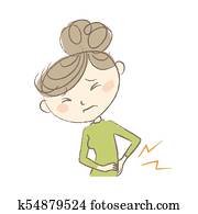 Young woman having lower back pain Young woman having lower back pain