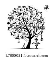 הלוווין, עץ, ל, שלך, עצב