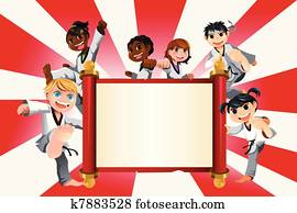 קראטה, ילדים, דגל