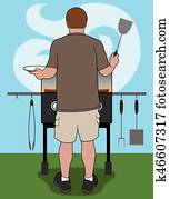 achterplaats, barbecuer