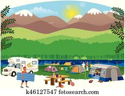 Campsite scene Campsite scene