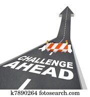 Challenge Ahead Hole in Road Construction Danger Warning Challenge Ahead Hole in Road Construction Danger Warning