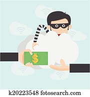 Hacker steal money over the online internet