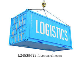 Logistics - Blue Hanging Cargo Container. Logistics - Blue Hanging Cargo Container.