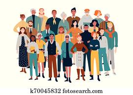 Portrait of business team. Diverse people standing together.