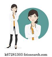 Woman doctor asking for silence on a white background Woman doctor asking for silence on a white background