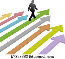 עסק, מנהיג, הולך, ל, מתקדם, עתיד, ב, חץ