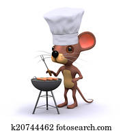 3d Mouse cooks a barbeque 3d Mouse cooks a barbeque