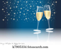 Happy new year champagne glasses Happy new year champagne glasses