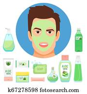 Male beauty treatments with organic aloe vera cosmetics Male beauty treatments with organic aloe vera cosmetics