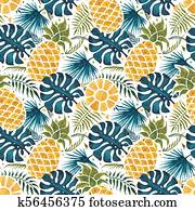 Pineapple background. Watercolor Seamless pattern. Pineapple background. Watercolor Seamless pattern.