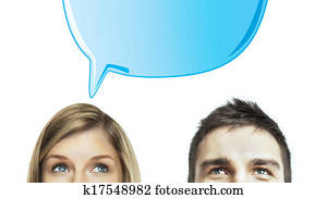 thinking woman and man