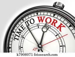 time to work concept clock time to work concept clock
