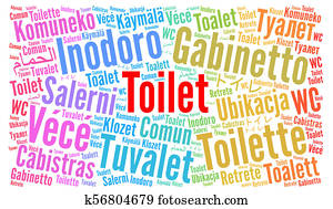 Toilet in different languages word cloud Toilet in different languages word cloud