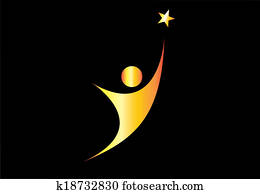 young gold person aiming for excellence achievement success star. youthful golden person aiming for the shining star & achieve ultimate greatness or dream goal or perfection in life - concept symbol young gold person aiming for excellence achievement success star. youthful golden person aiming for the shining star & achieve ultimate greatness or dream goal or perfection in life - concept symbol