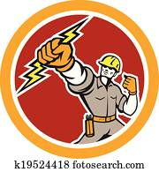 חשמלאי, להחזיק, בריח של ברק, הסתובב, ראטרו