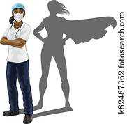 סופרגיבור, אמון, רופא, אישה, גיבור על, צל